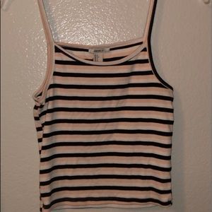 cute black, pink, and white tank top